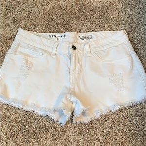 Vans white denim shorts